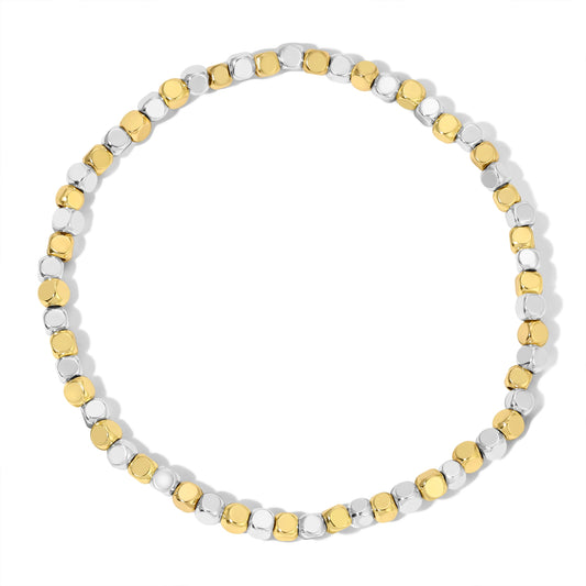 gold and silver circle link necklace