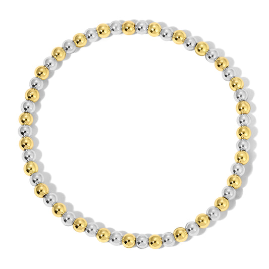 gold and silver beaded necklace