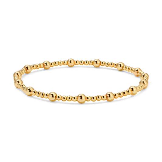 Gold & Silver Mixed Size Bead Bracelets