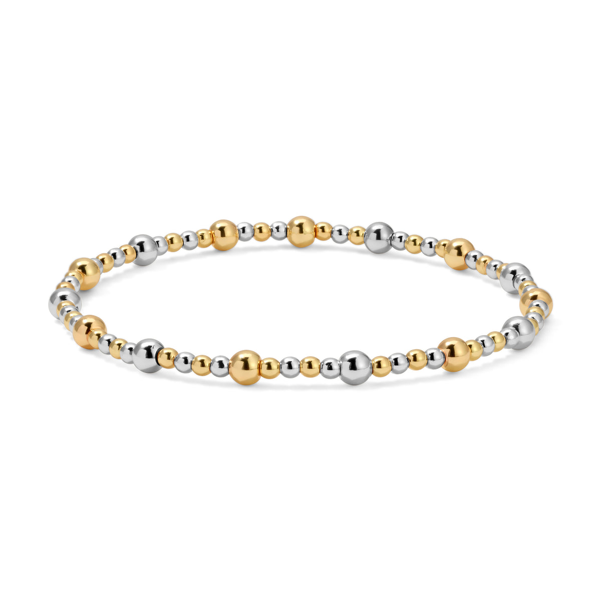 Fashion Fortunes Gold & Silver Mixed Size Bead Bracelets