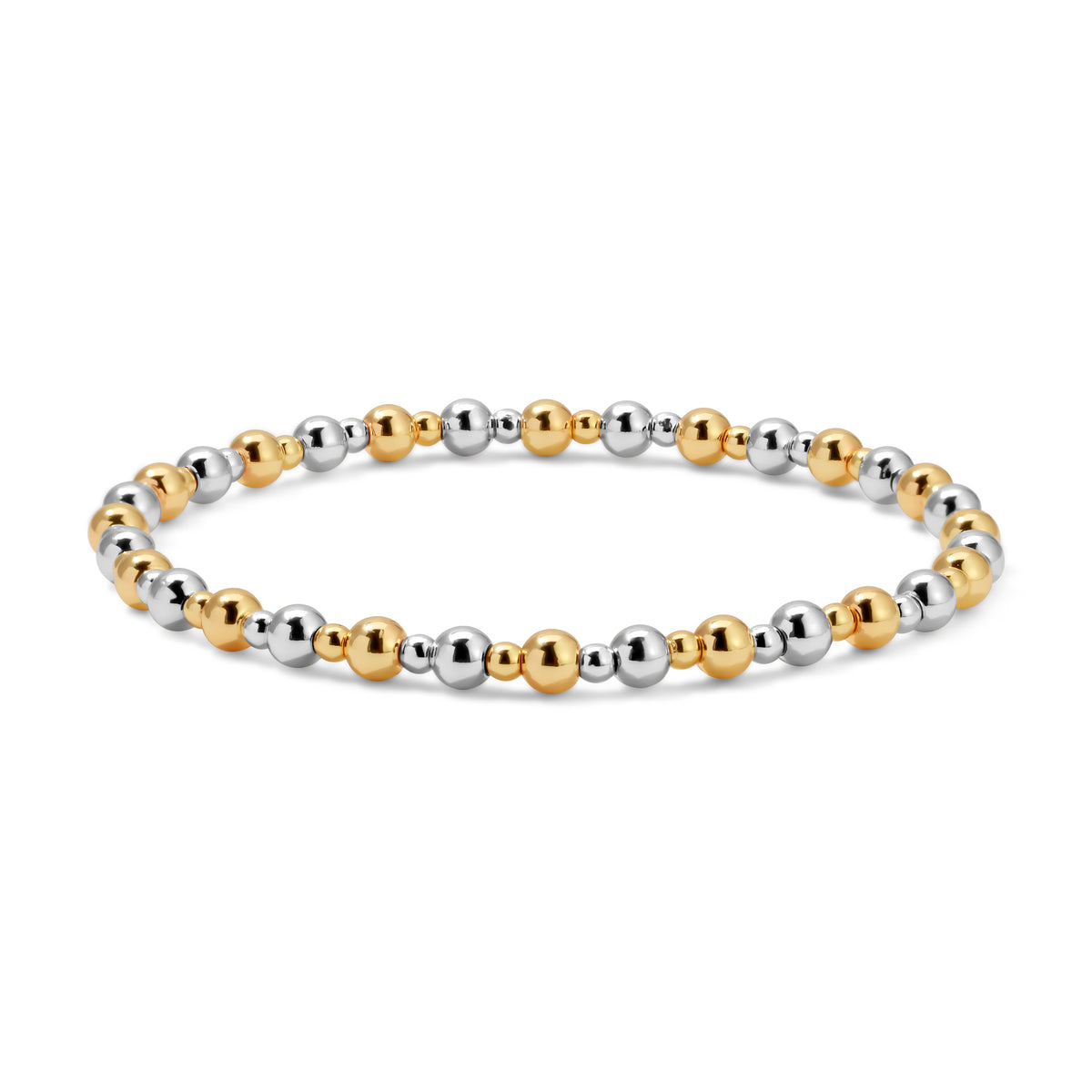 Fashion Fortunes Gold & Silver Mixed Size Bead Bracelets