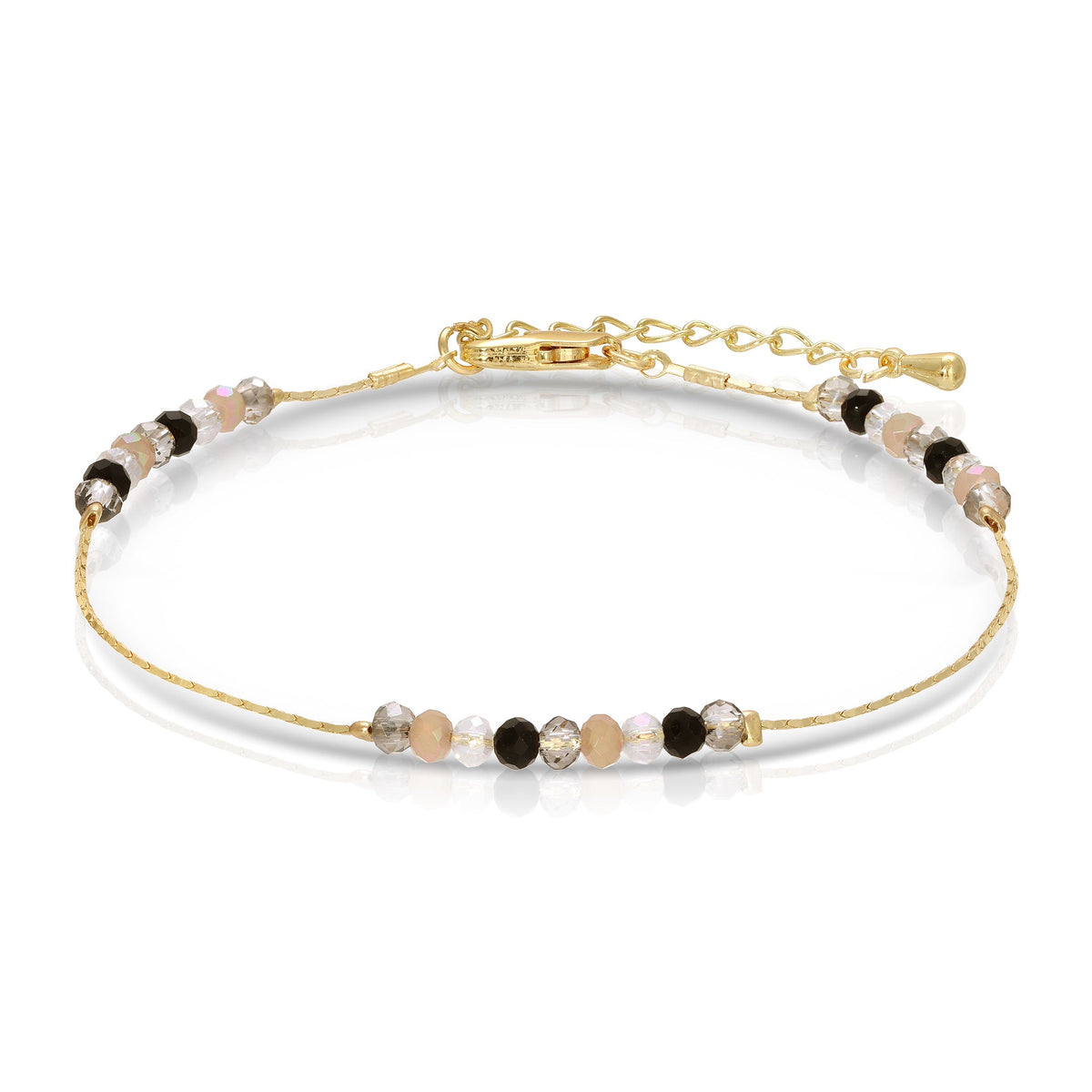 gold and gemstone beaded bracelet