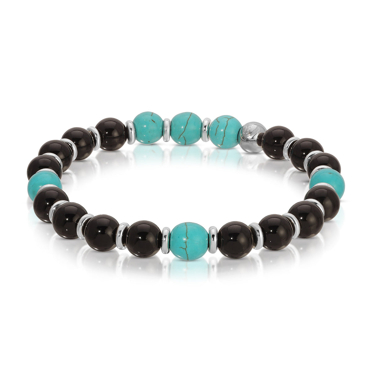 turquoise and black beaded bracelet