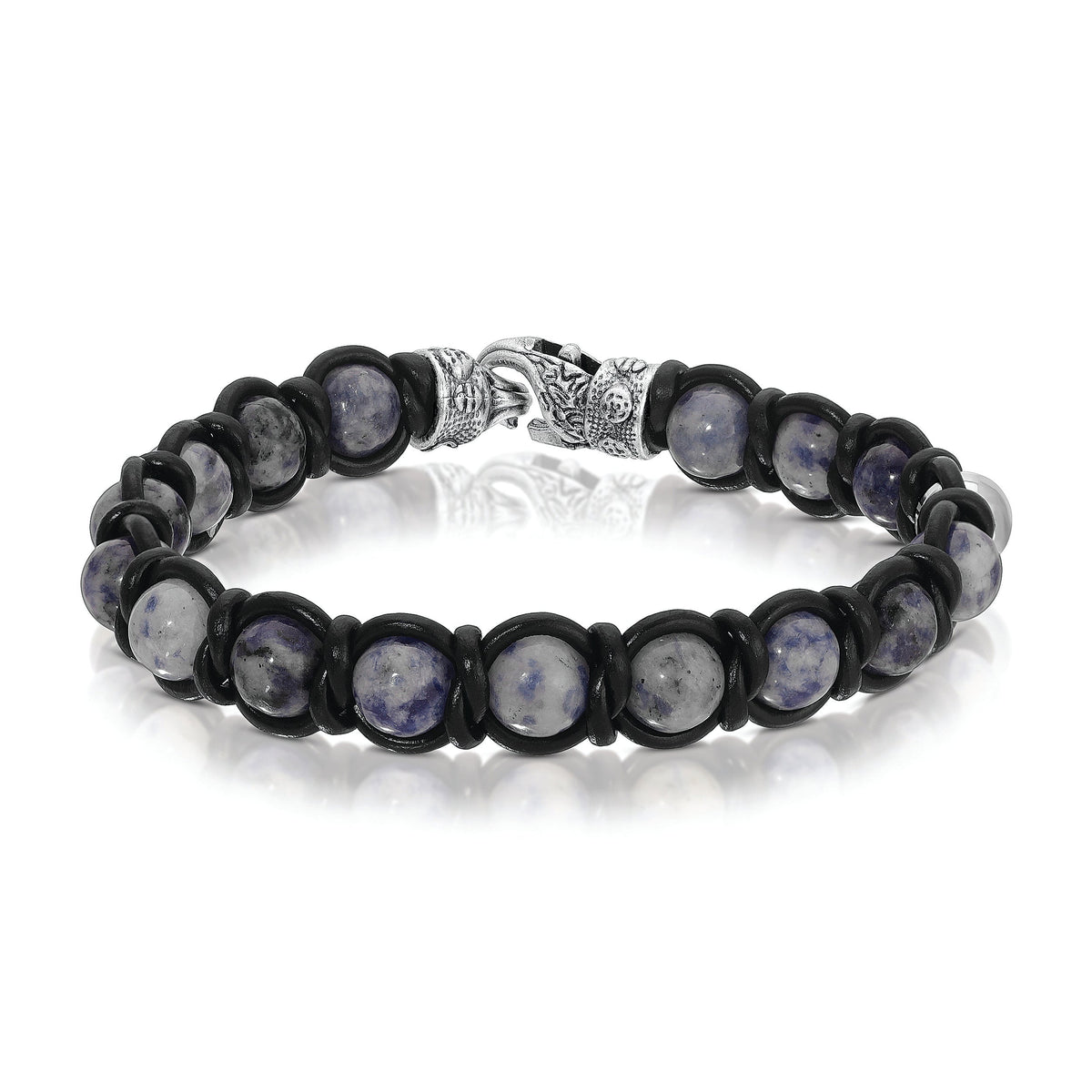 bracelet with sodalite and black beads