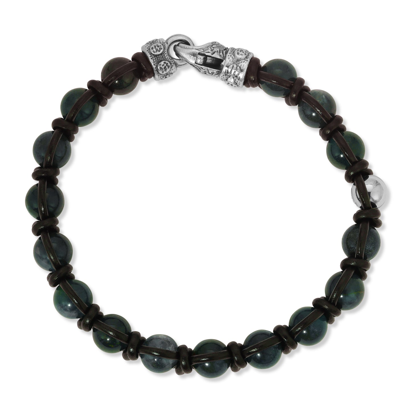 Moss Agate w/Black Leather