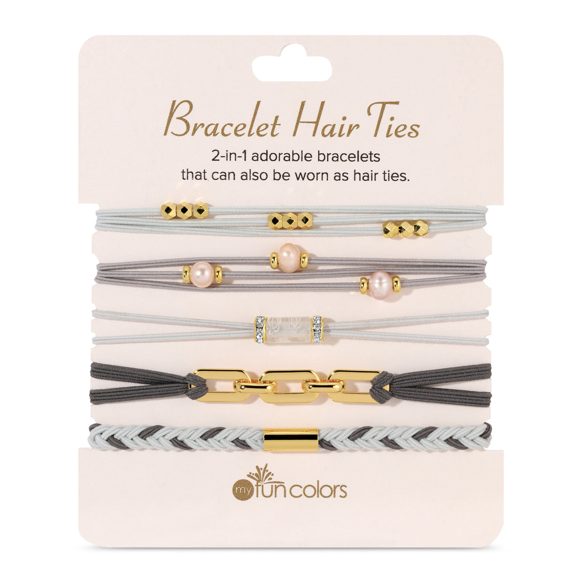 Gray & Light Mint Bracelet Hair Ties