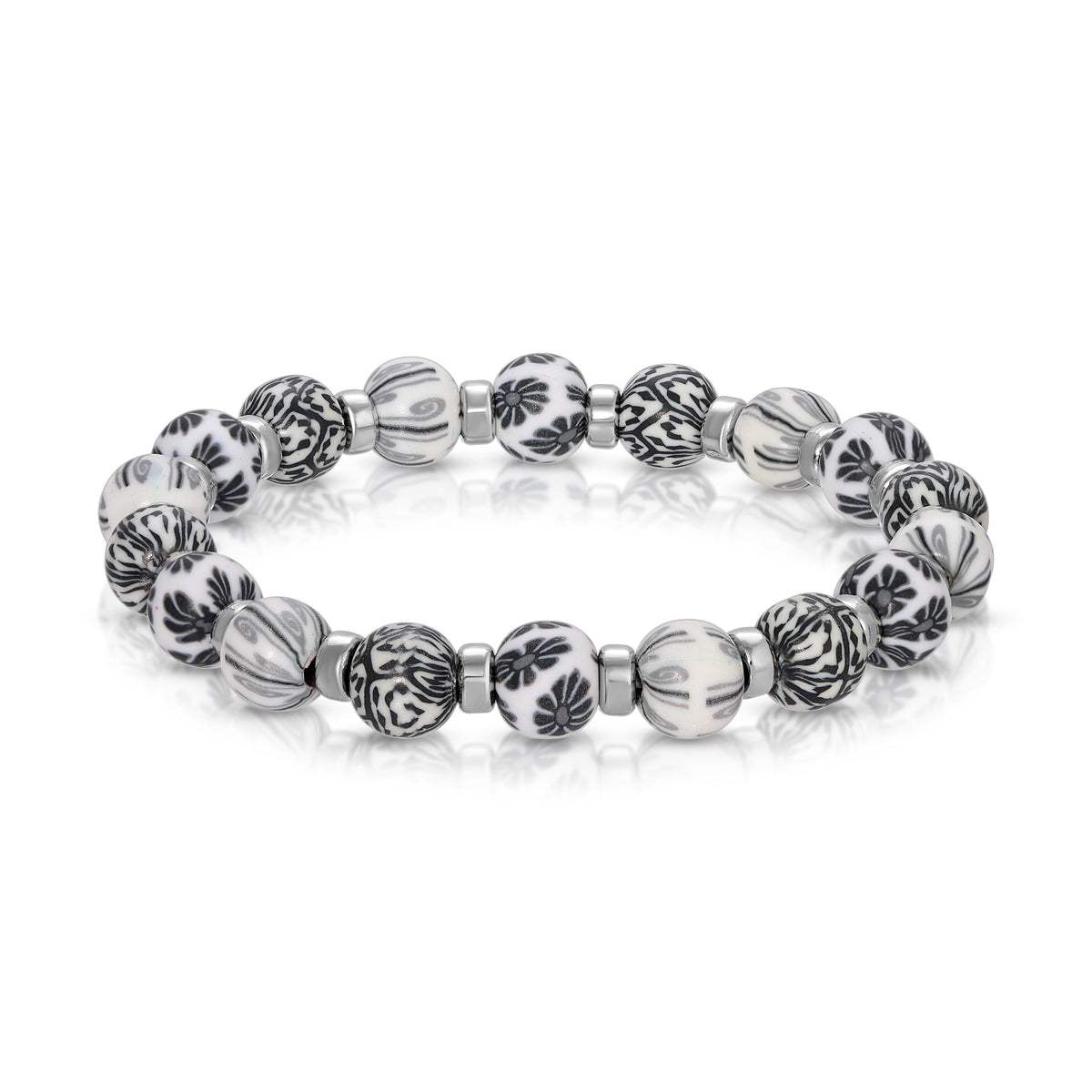 black and white beaded bracelet