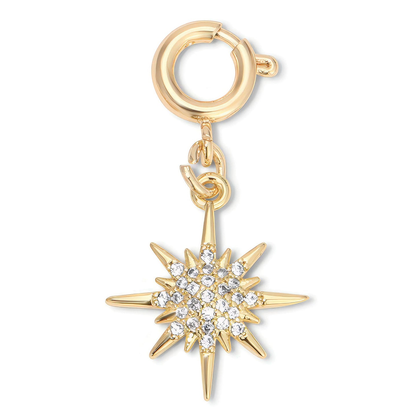 Gold and Rhinestone Starburst Charm