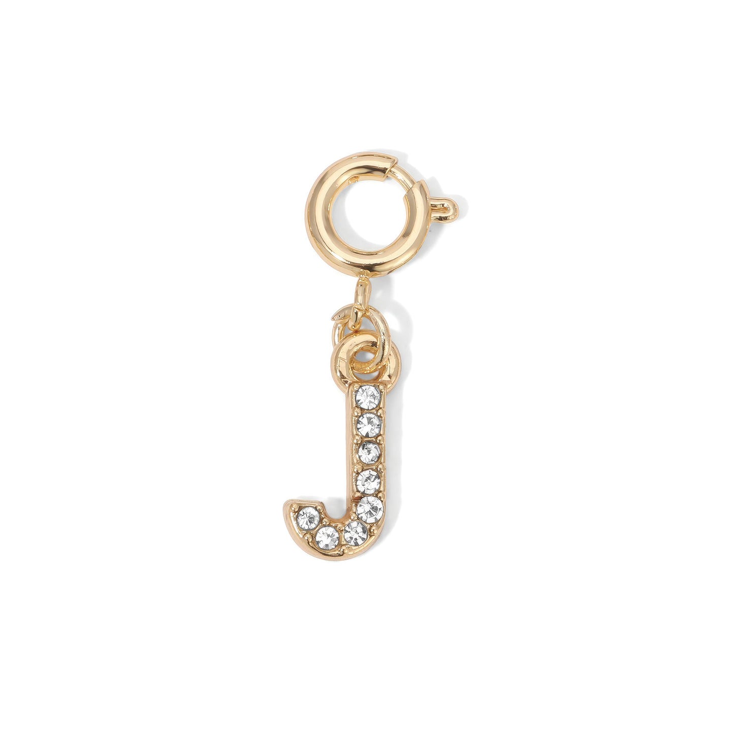 Gold Plated Rhinestone Initial Charms