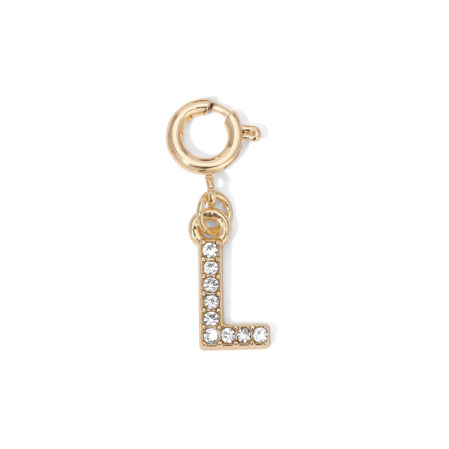 Gold Plated Rhinestone Initial Charms