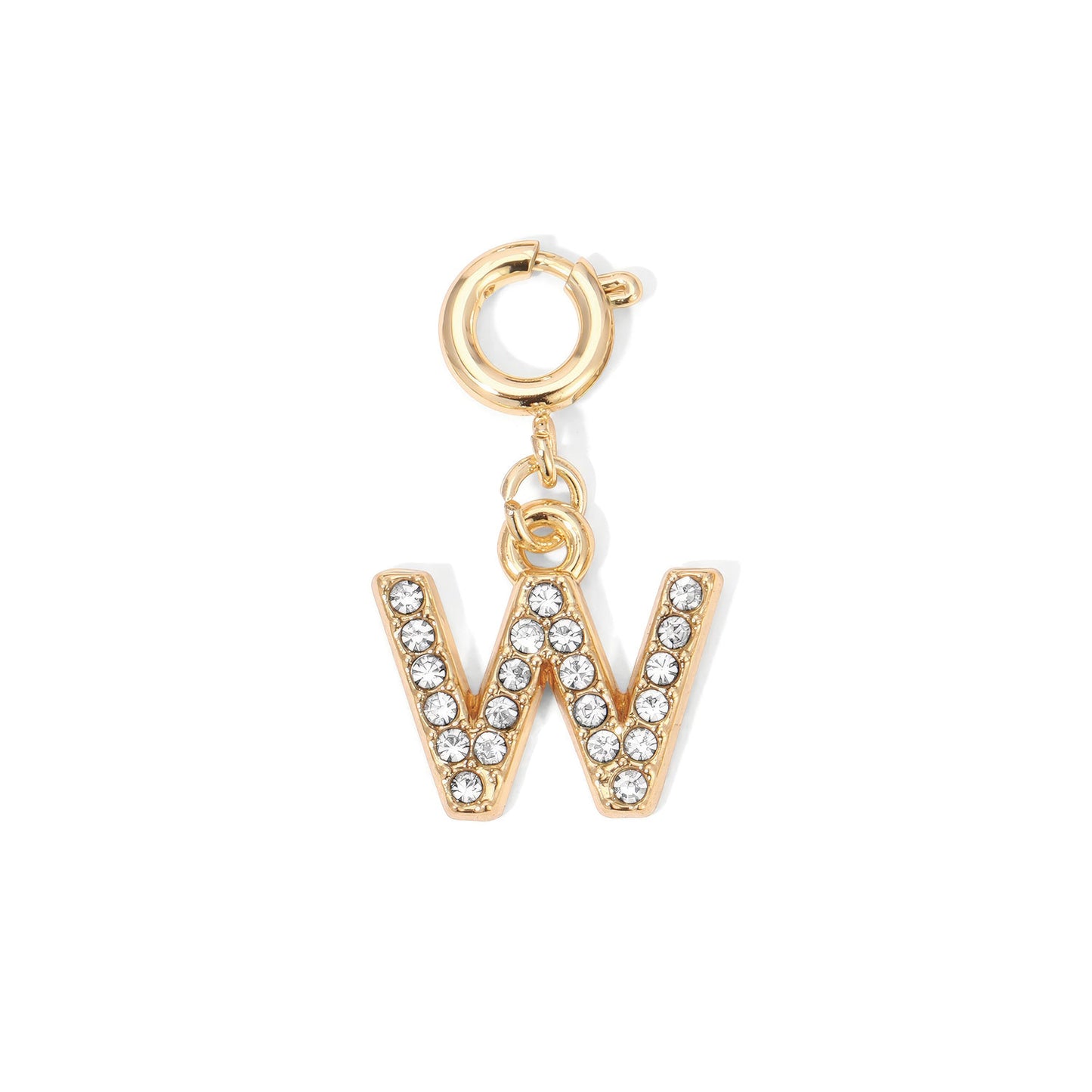 Gold Plated Rhinestone Initial Charms