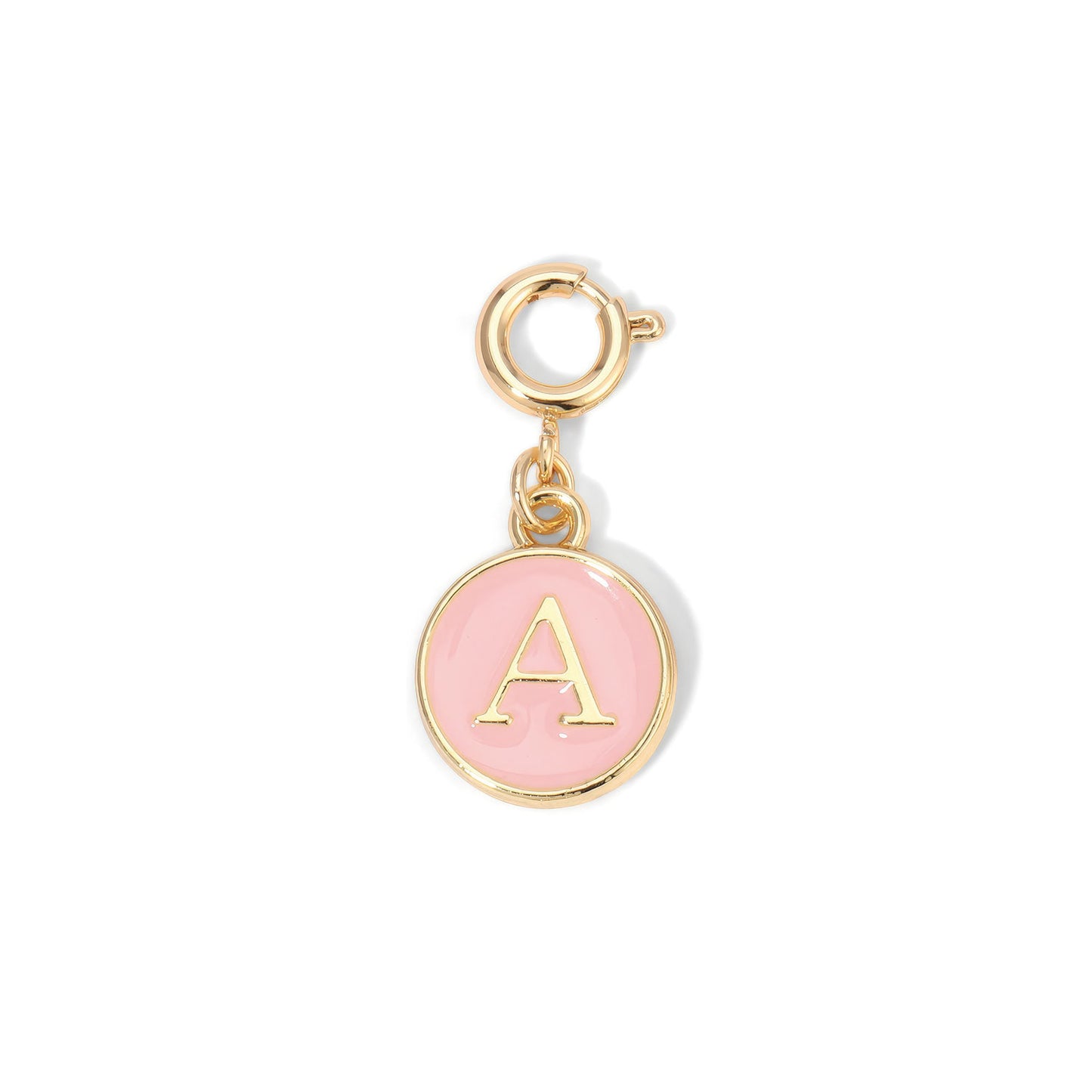 Pink Enamel Initial Charms - Choose Your Letters
