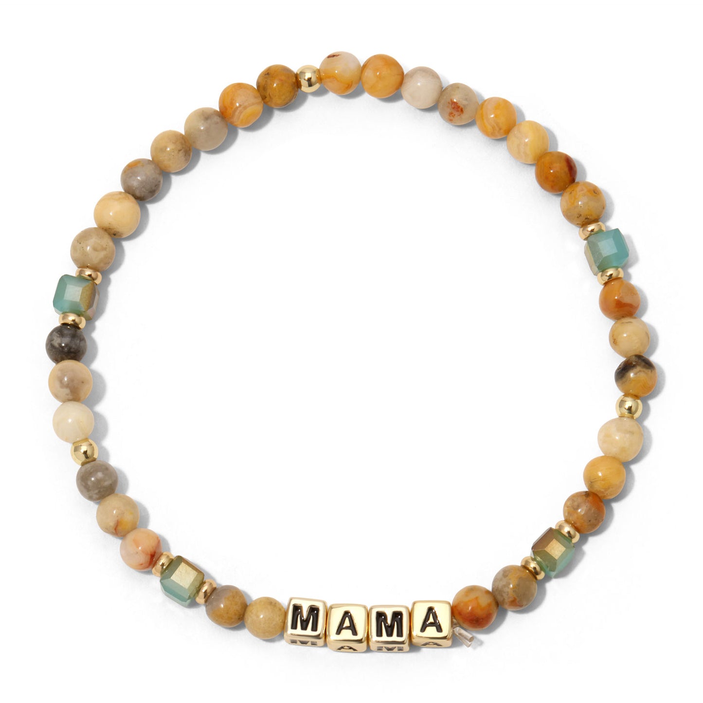 mama beaded bracelet with natural stones