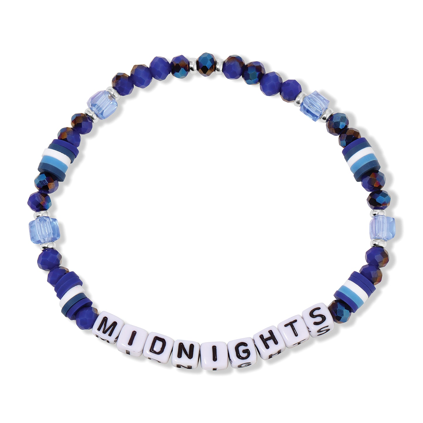 colorful beaded bracelet spelling midnights