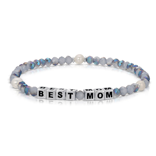best mom beaded bracelet with pearl accents