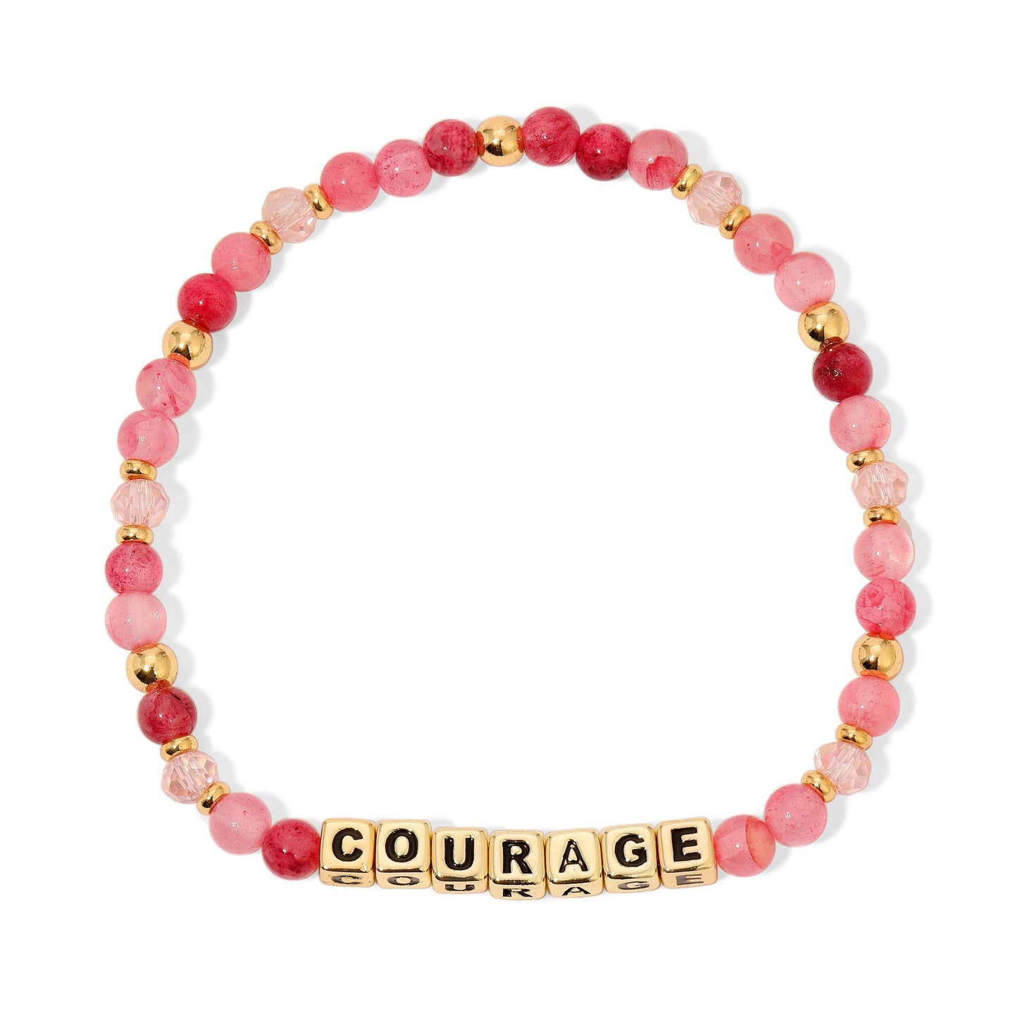 COURAGE Breast Cancer Awareness Colorful Word Bracelet