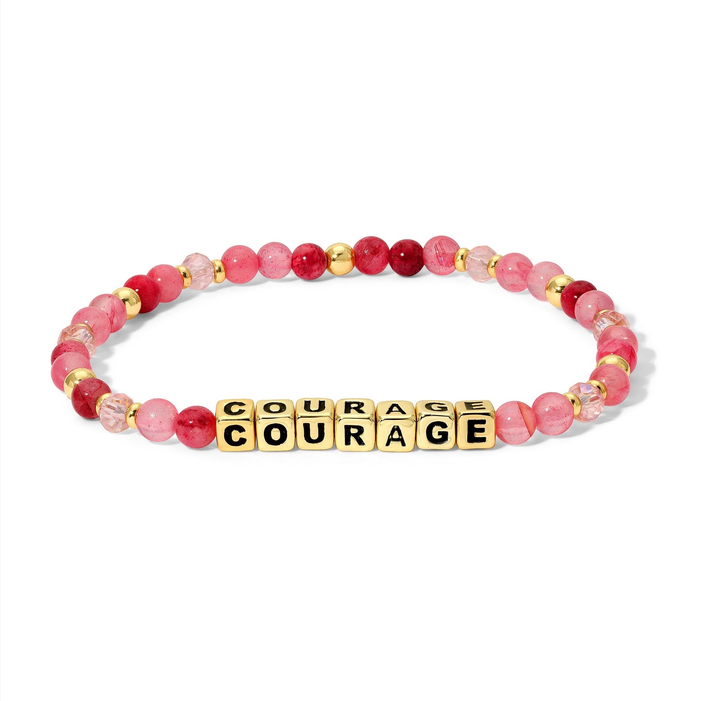COURAGE Breast Cancer Awareness Colorful Word Bracelet