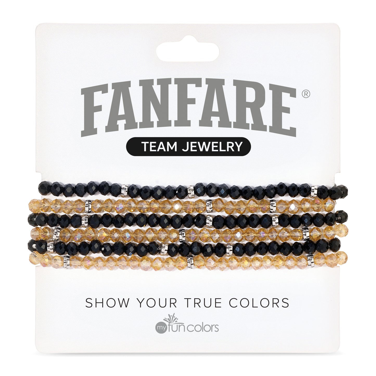 Black & Old Gold Mini-Crystal Team Bracelets