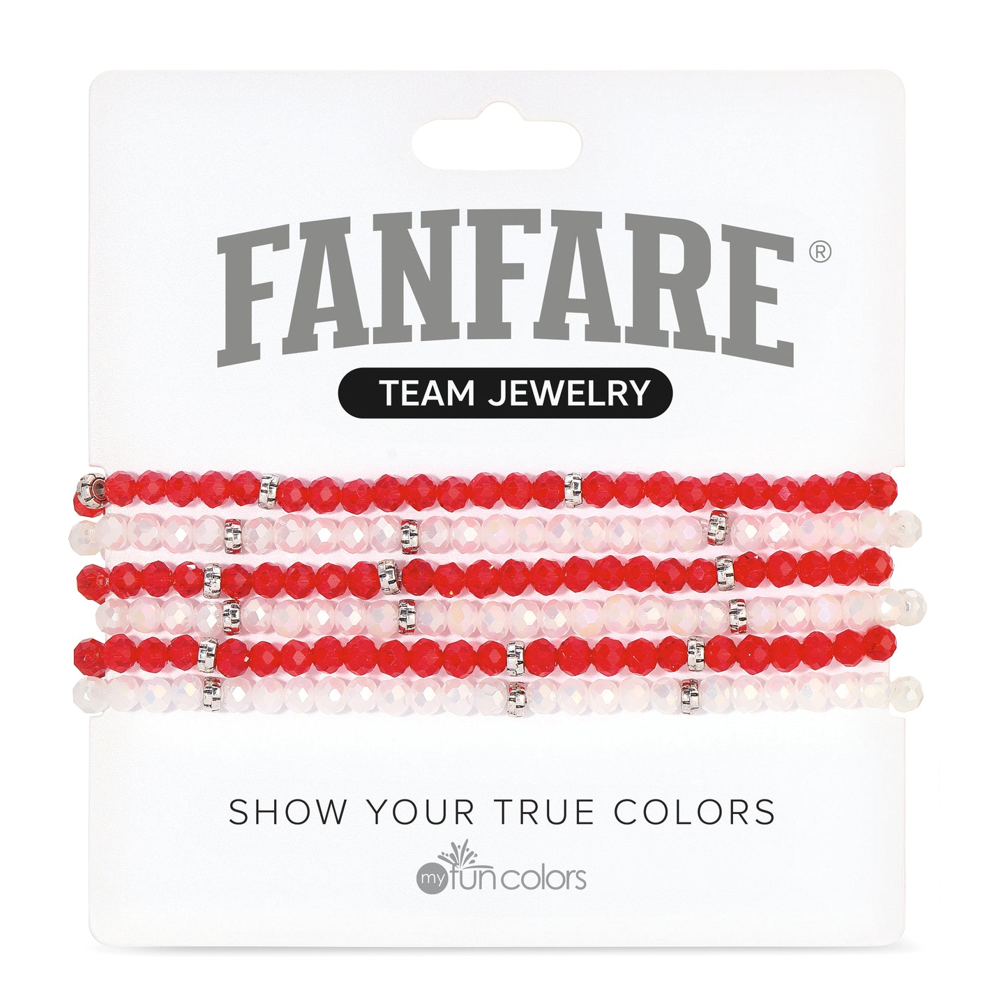 Crimson & Ice White Mini-Crystal Team Bracelets