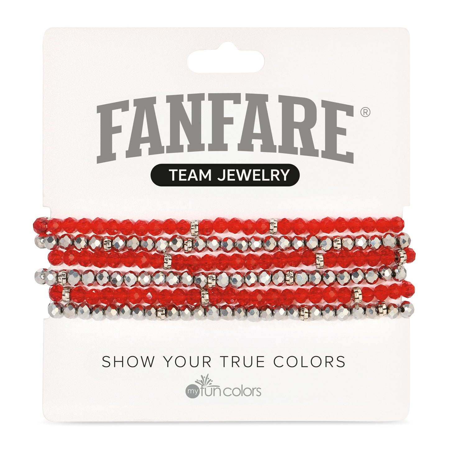 Ruby & Pewter Mini-Crystal Team Bracelets