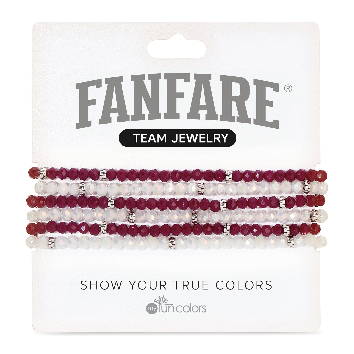 Maroon & Ice White Mini-Crystal Team Bracelets