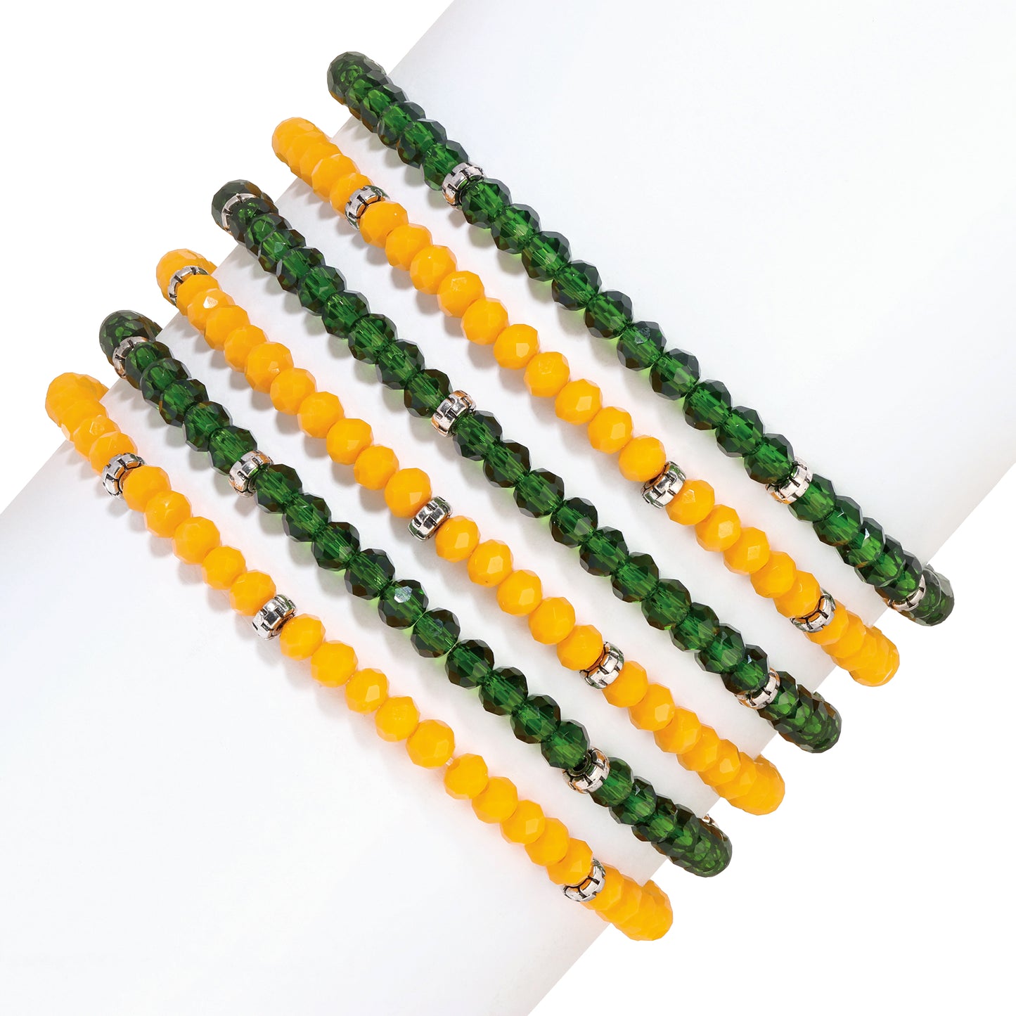 Forest Green & Mustard Mini-Crystal Team Bracelets