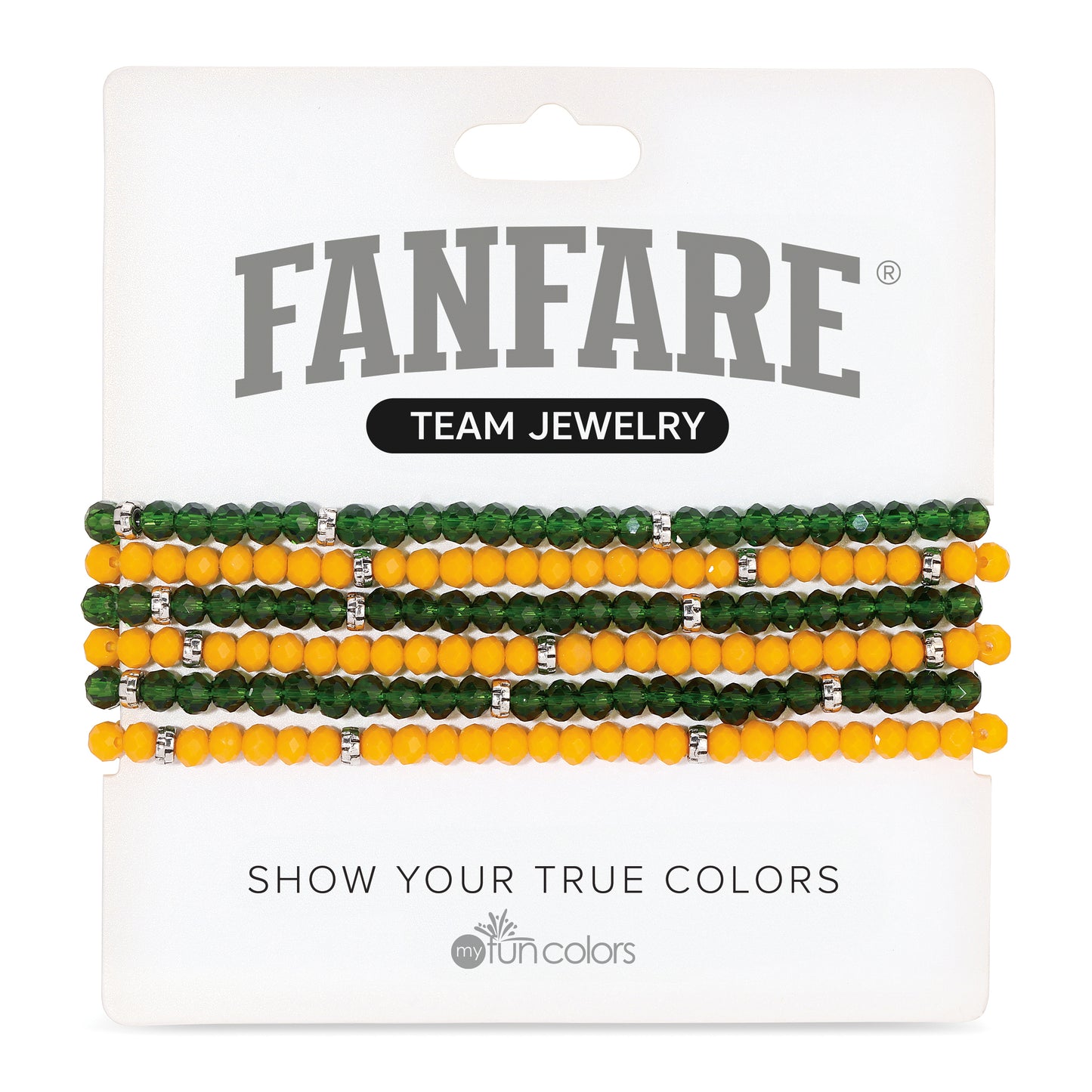 Forest Green & Mustard Mini-Crystal Team Bracelets
