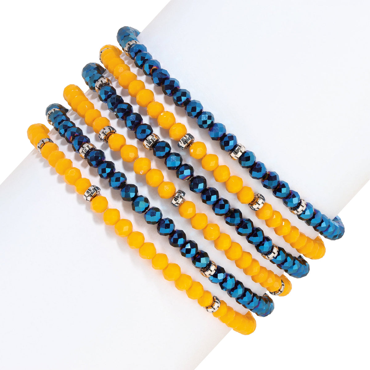 colorful beaded bracelets on display