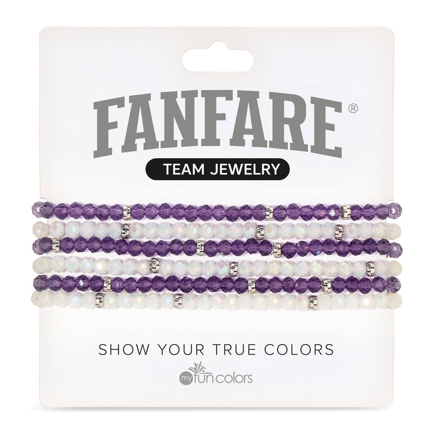 Amethyst & Ice White Mini-Crystal Team Bracelets