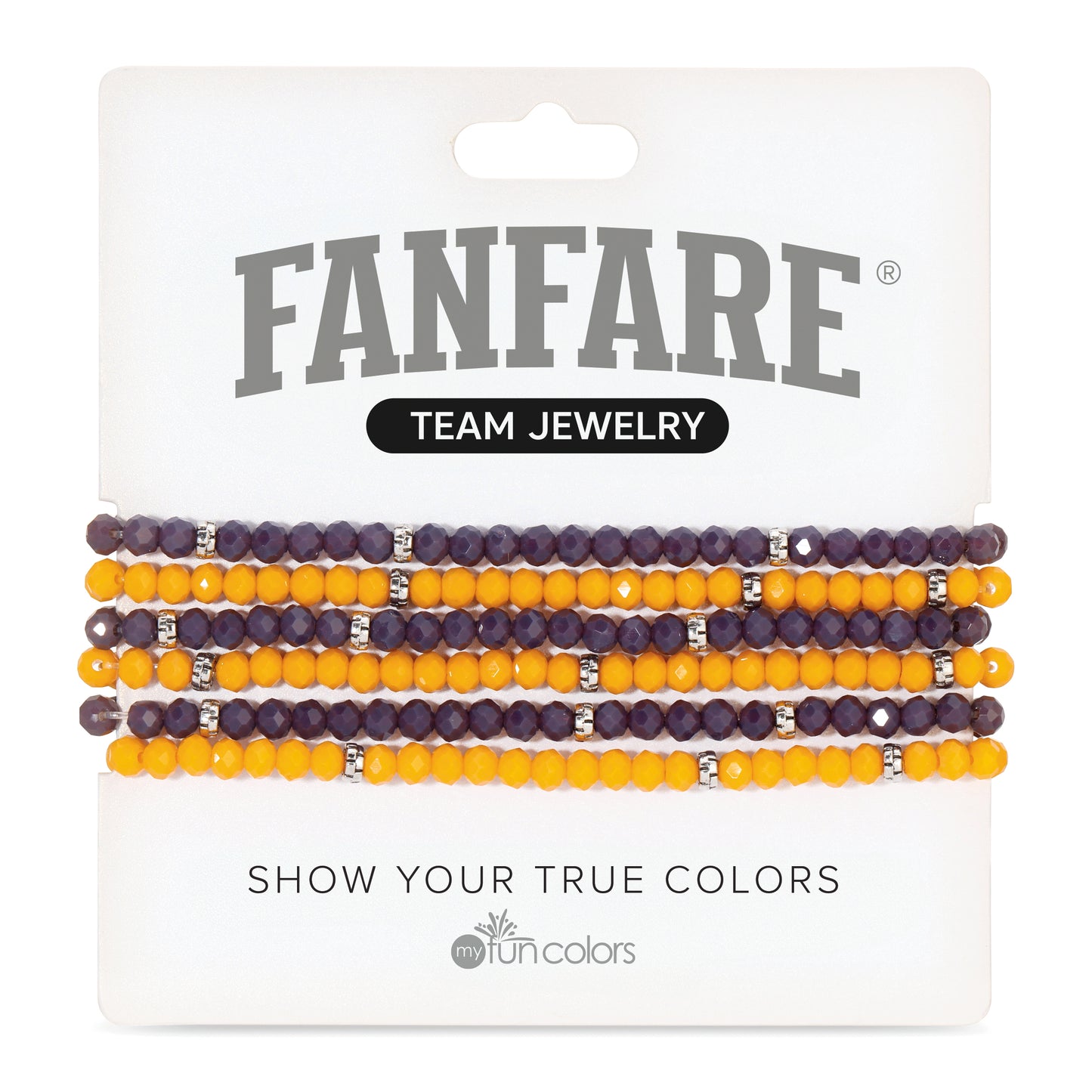 Purple & Mustard Mini-Crystal Team Bracelets