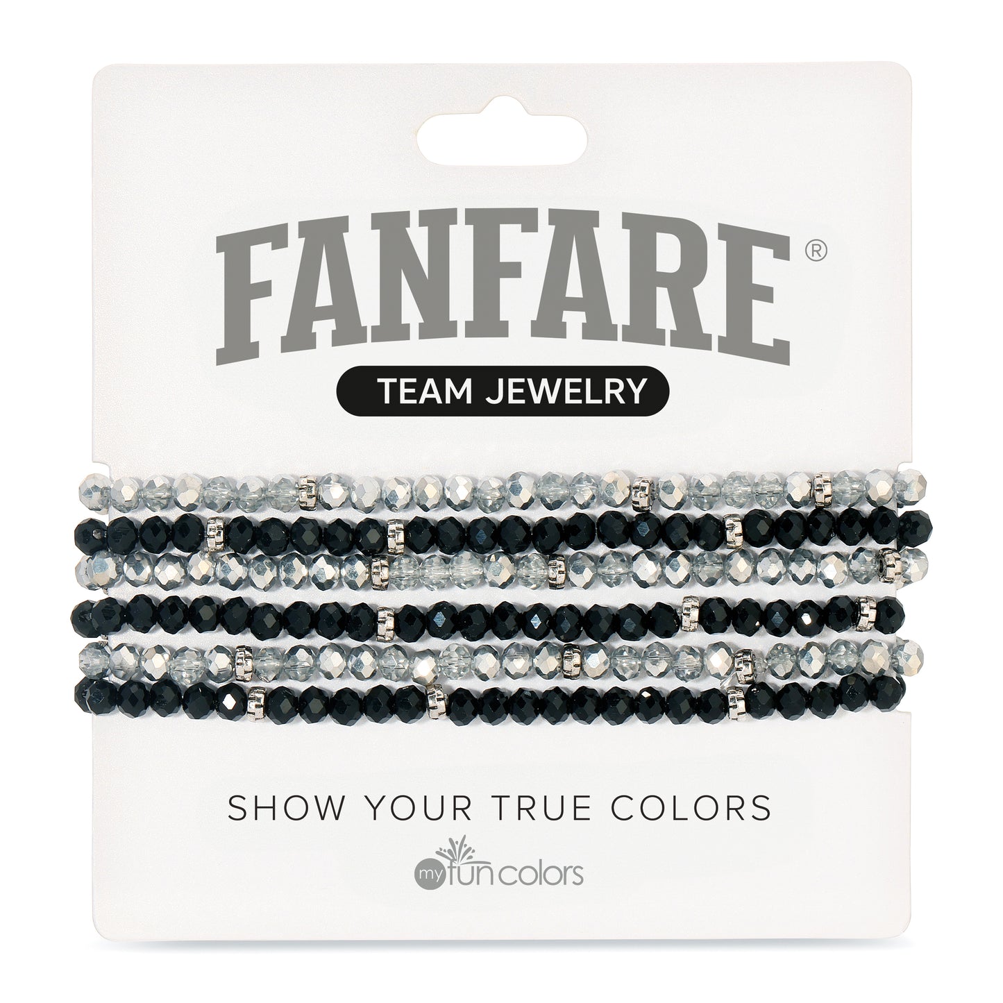 Silver & Black Mini-Crystal Team Bracelets