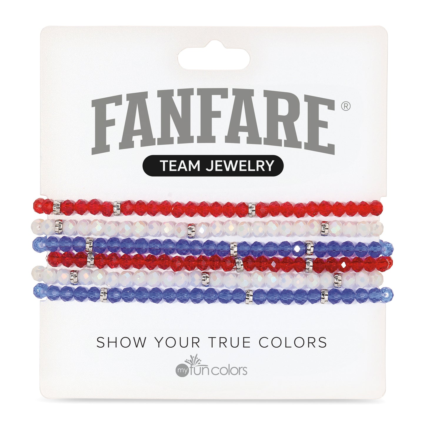 Ruby, Ice White, & Royal Mini-Crystal Team Bracelets