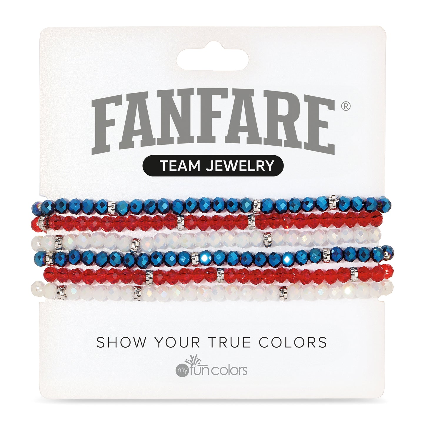 Electric Navy, Ruby, & Ice White Mini-Crystal Team Braclets