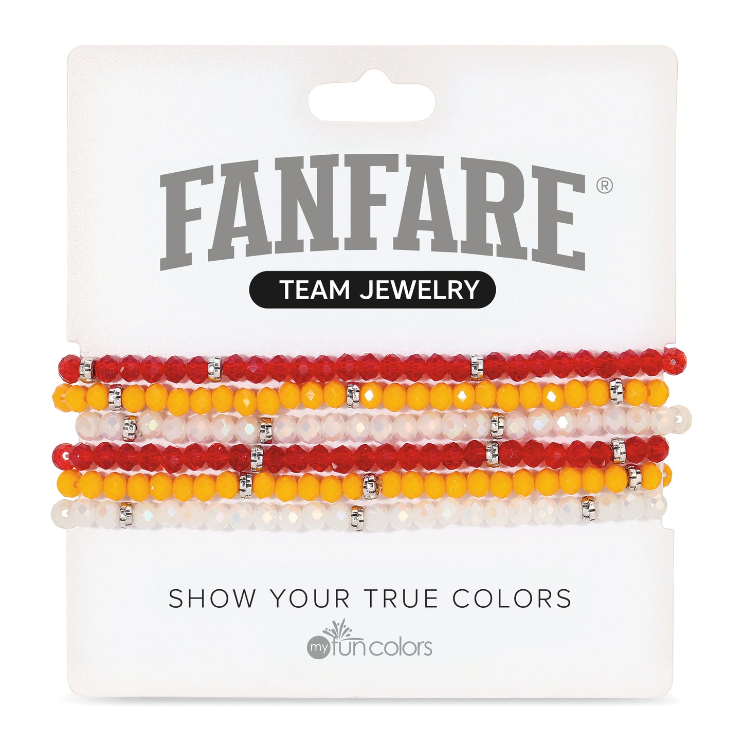 Ruby, Mustard, & Ice White Mini-Crystal Team Bracelets