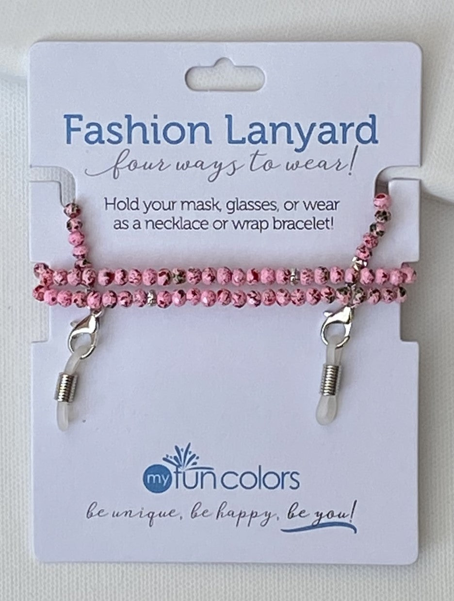 pink fashion lanyard holder on card