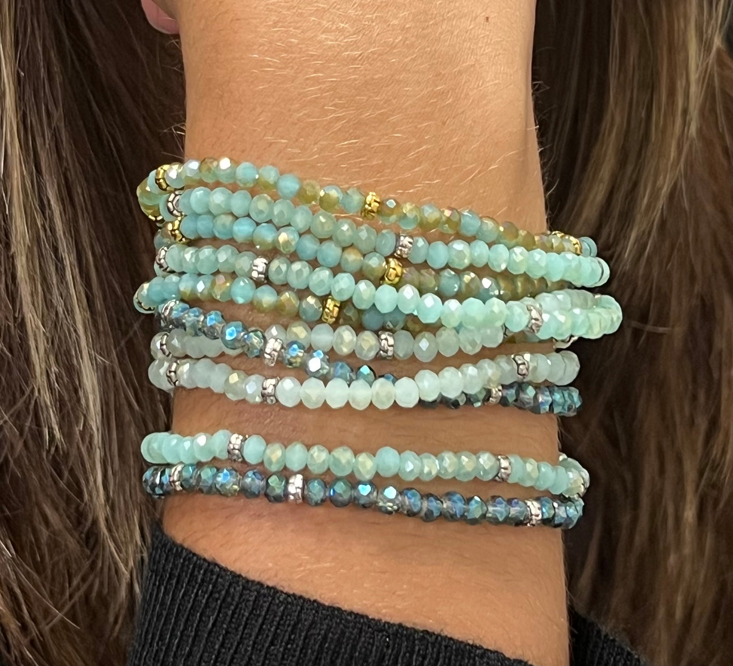 Hit the Beach Bundle - 10mm and 4mm Gemstone Bracelets
