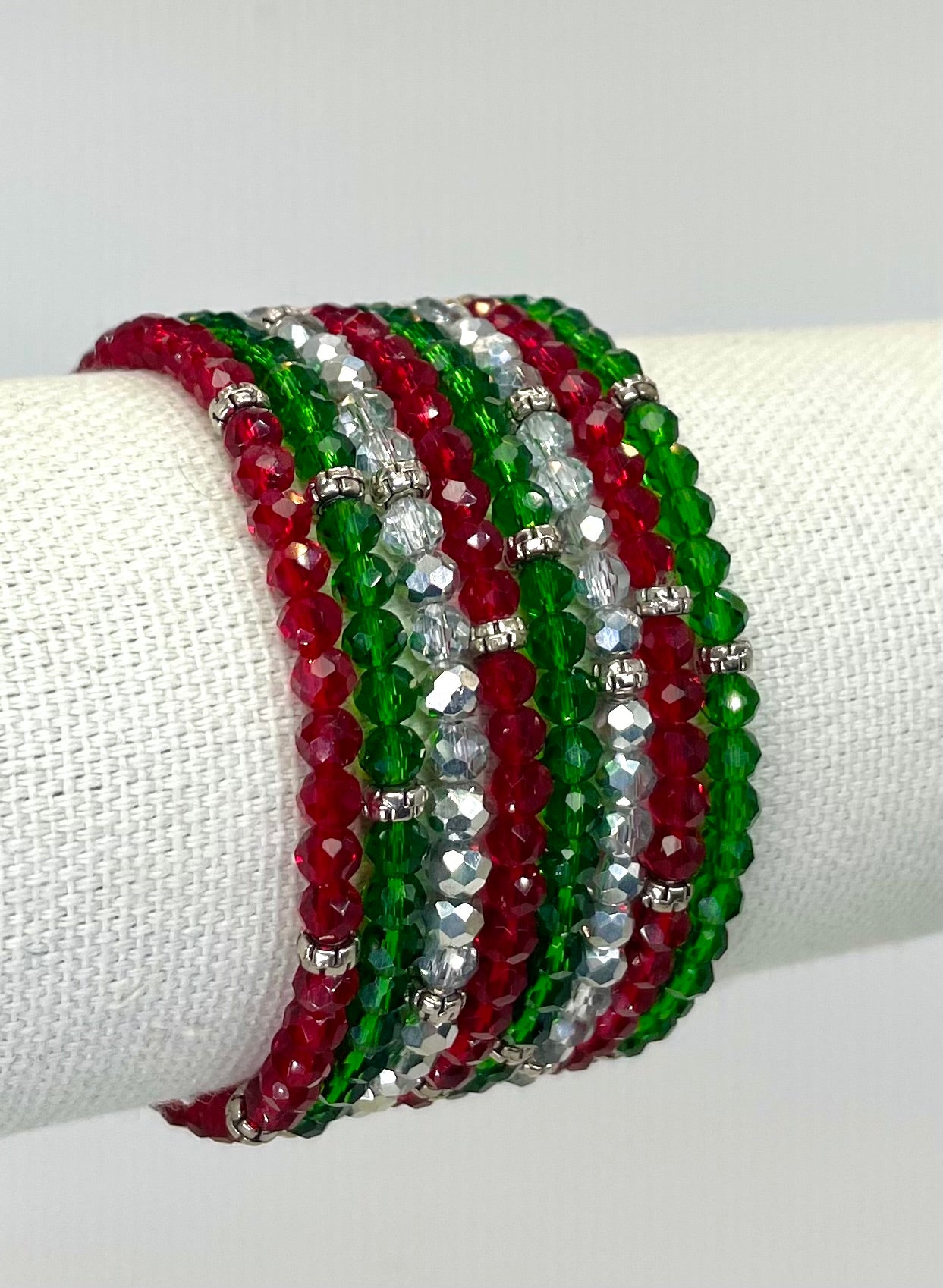 Christmas Tinsel Mini-Crystal 8 Bracelet Set