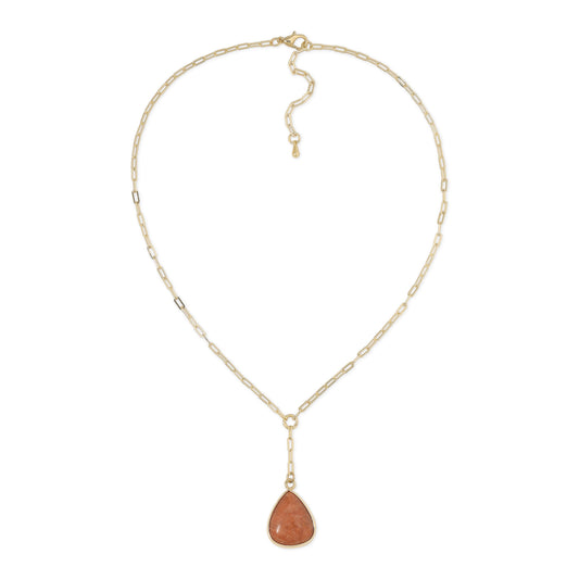 teardrop pendant gold chain necklace