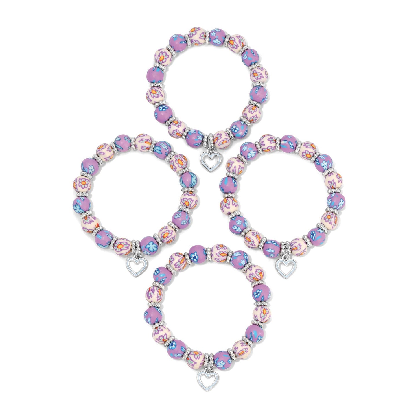 Light Purple and White (W/Heart Charm)