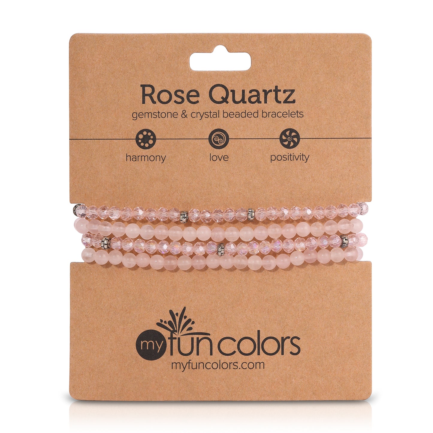 rose quartz spiritual gemstone 4 bracelet stack