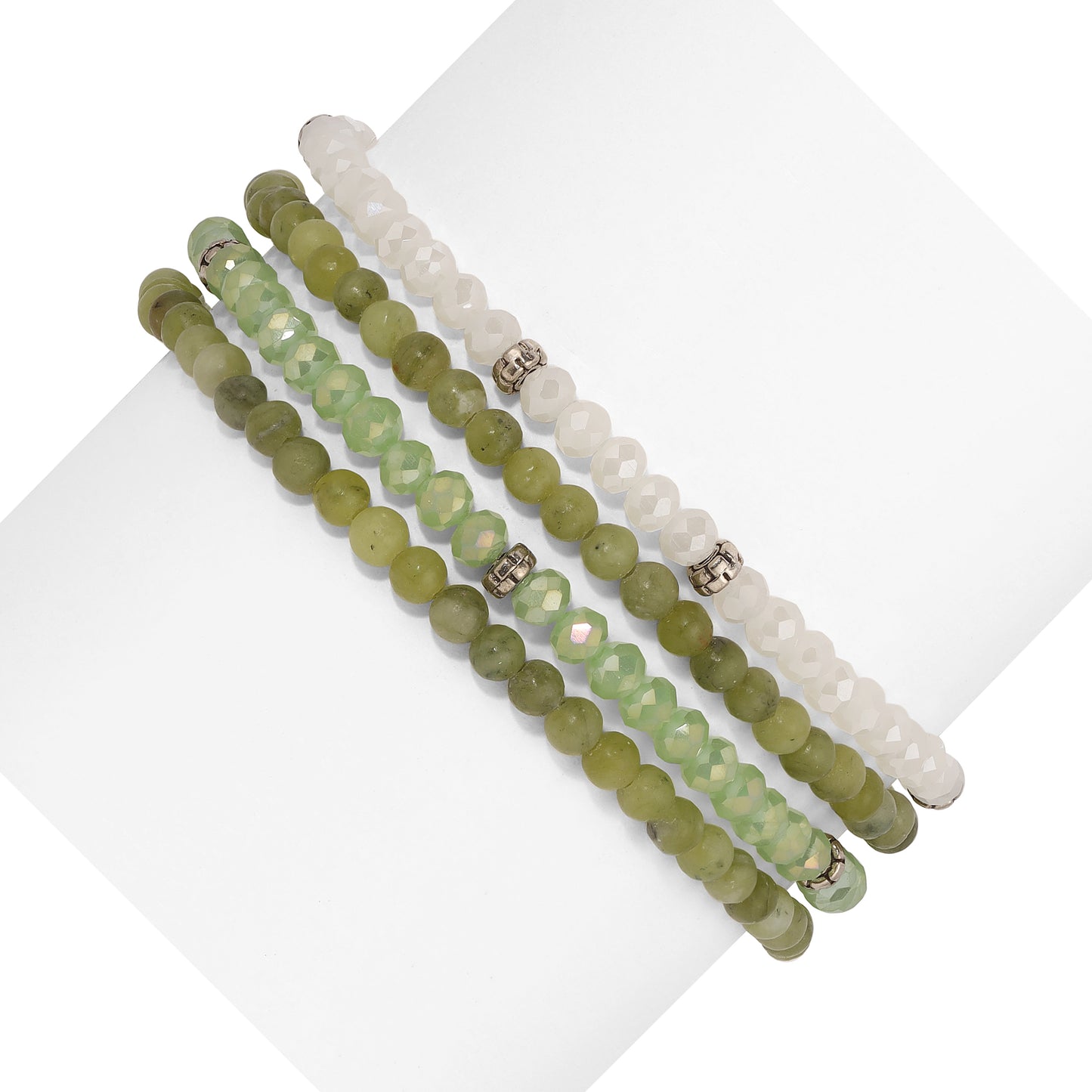 jade spiritual gemstone 4 bracelet stack