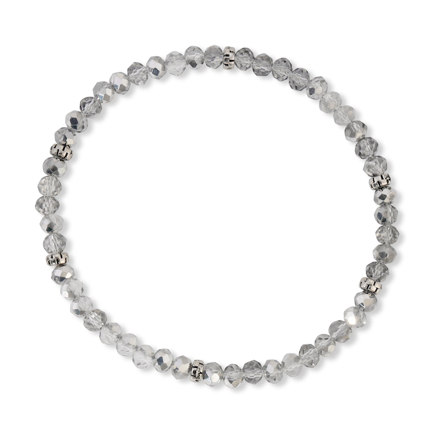 Silver Mini-Crystal Stretch Bracelet