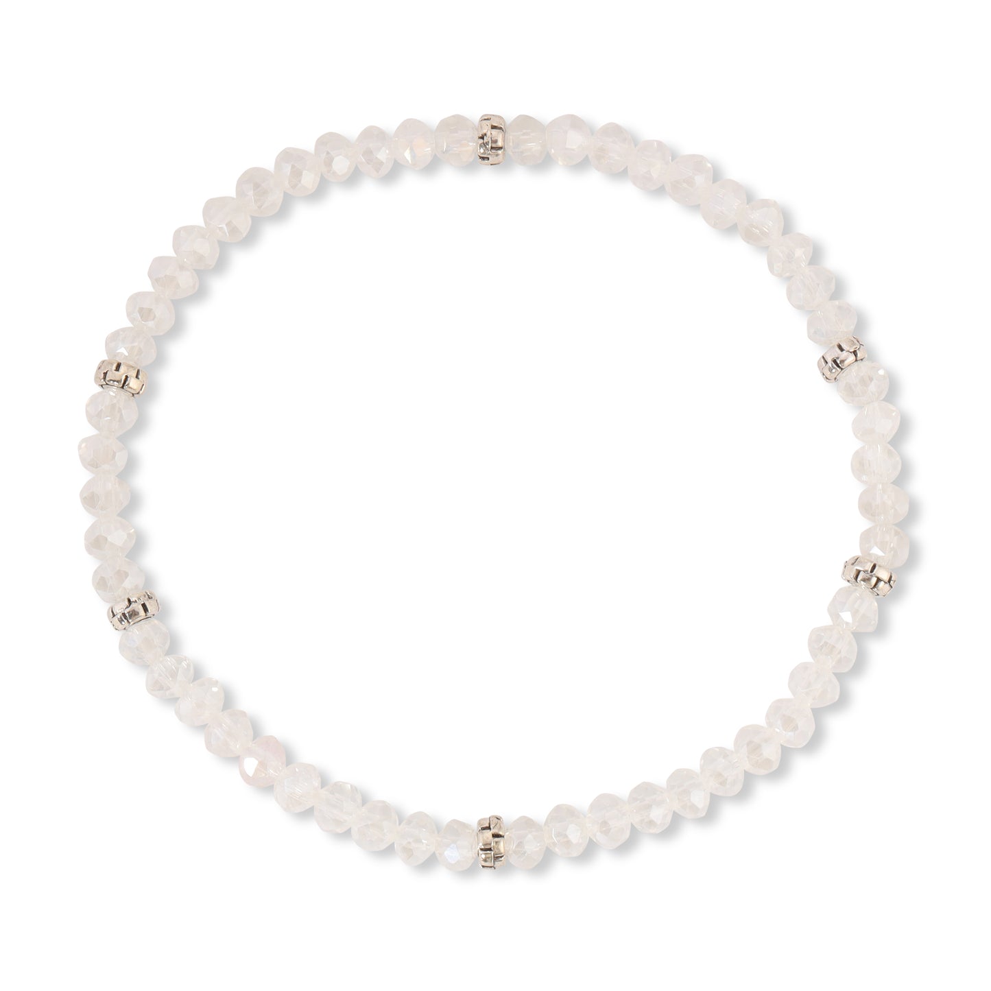 white beaded stretch bracelet