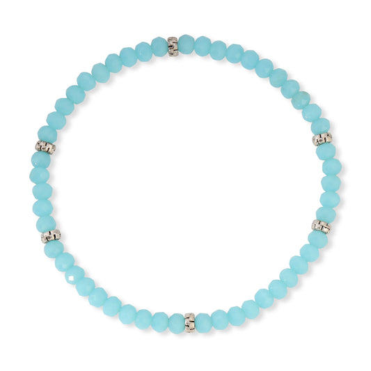 Aqua Opaque Mini-Crystal Stretch Bracelet