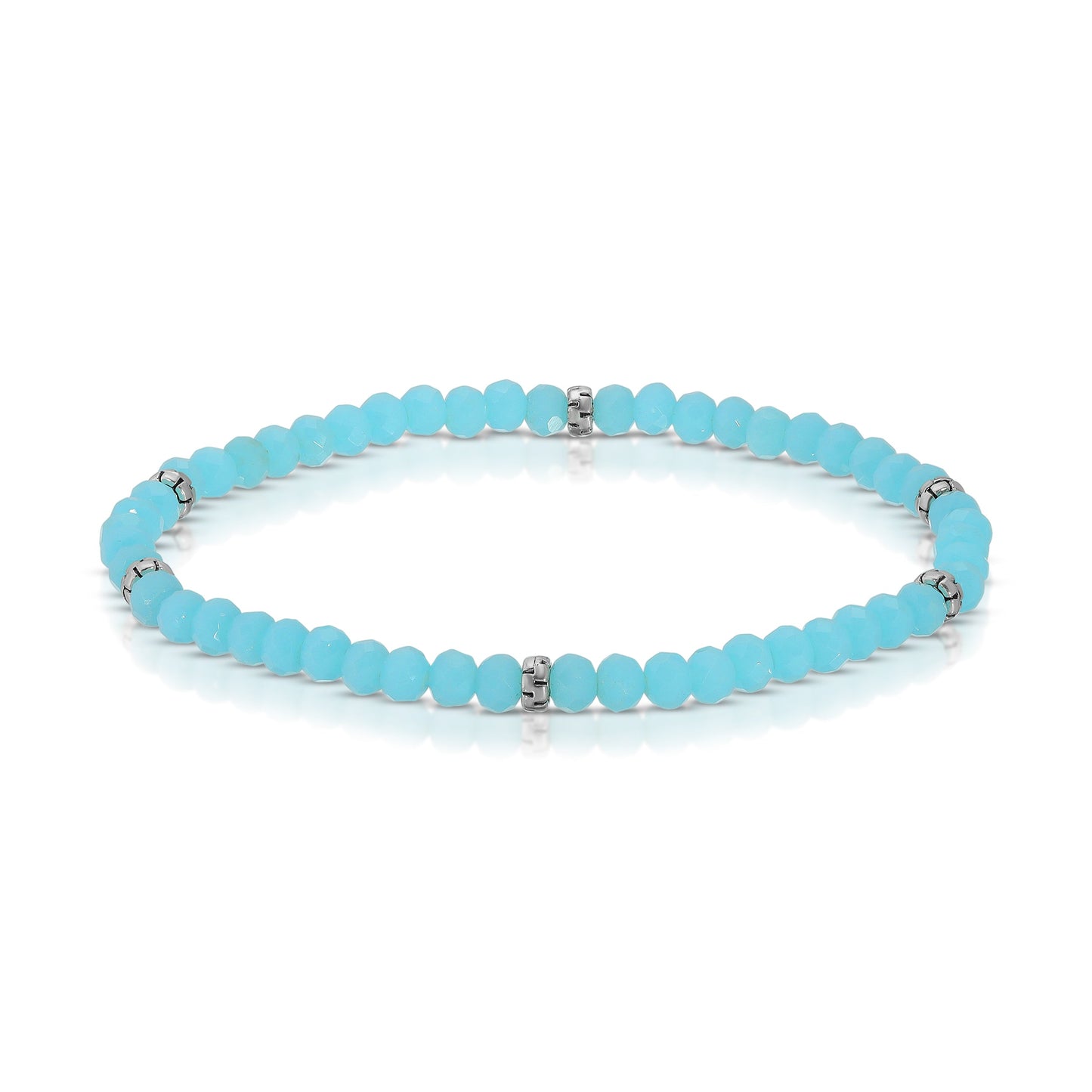 Aqua Opaque Mini-Crystal Stretch Bracelet