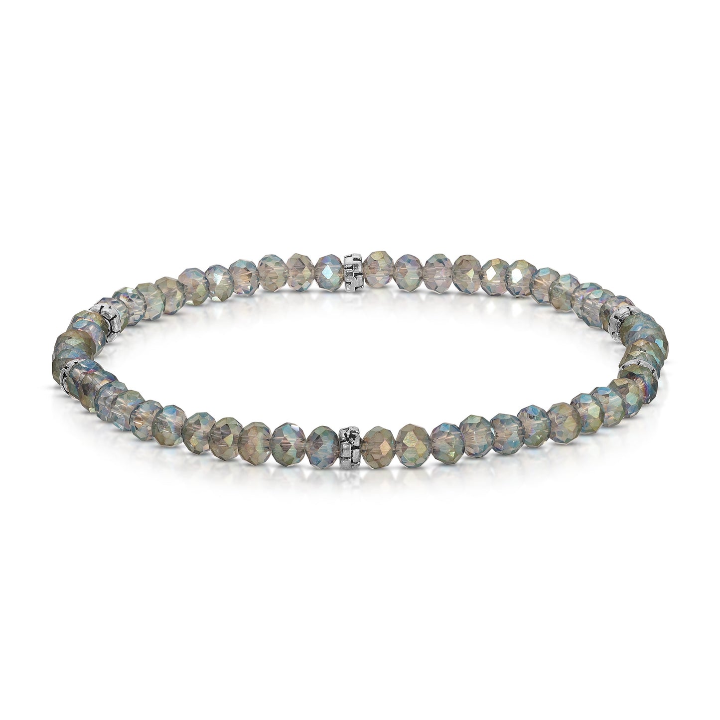 Deep Sea Ab Mini-Crystal Stretch Bracelet