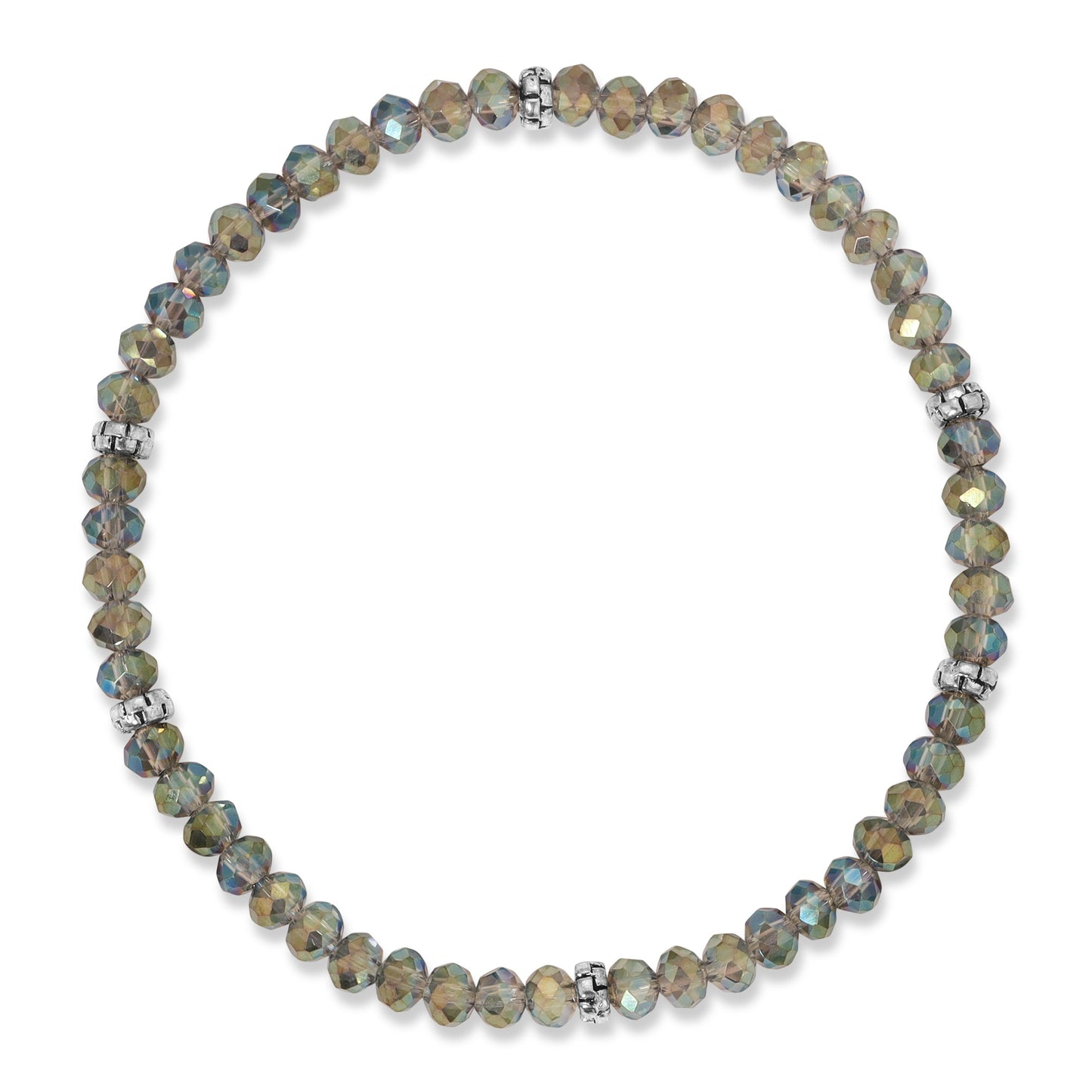 Deep Sea Ab Mini-Crystal Stretch Bracelet
