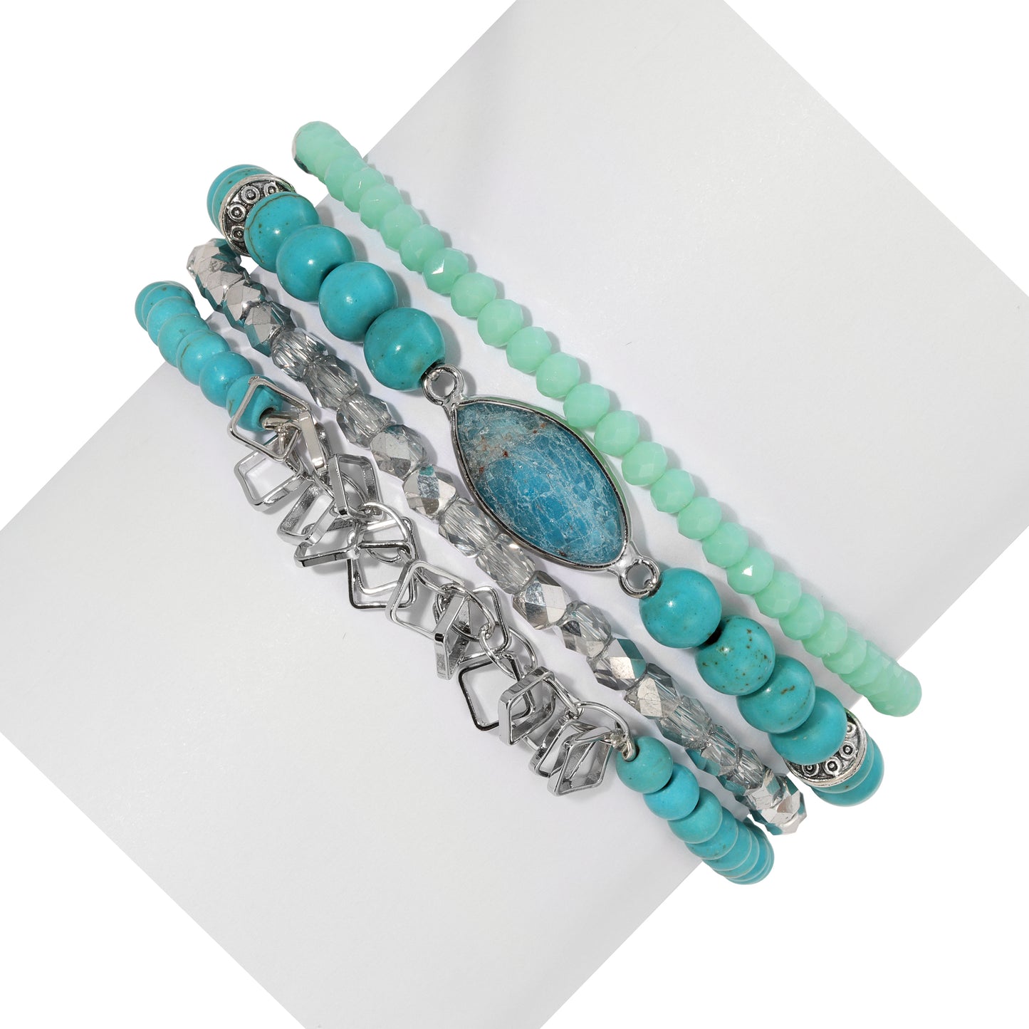Turquoise Howlite with Crysocolla Marquis