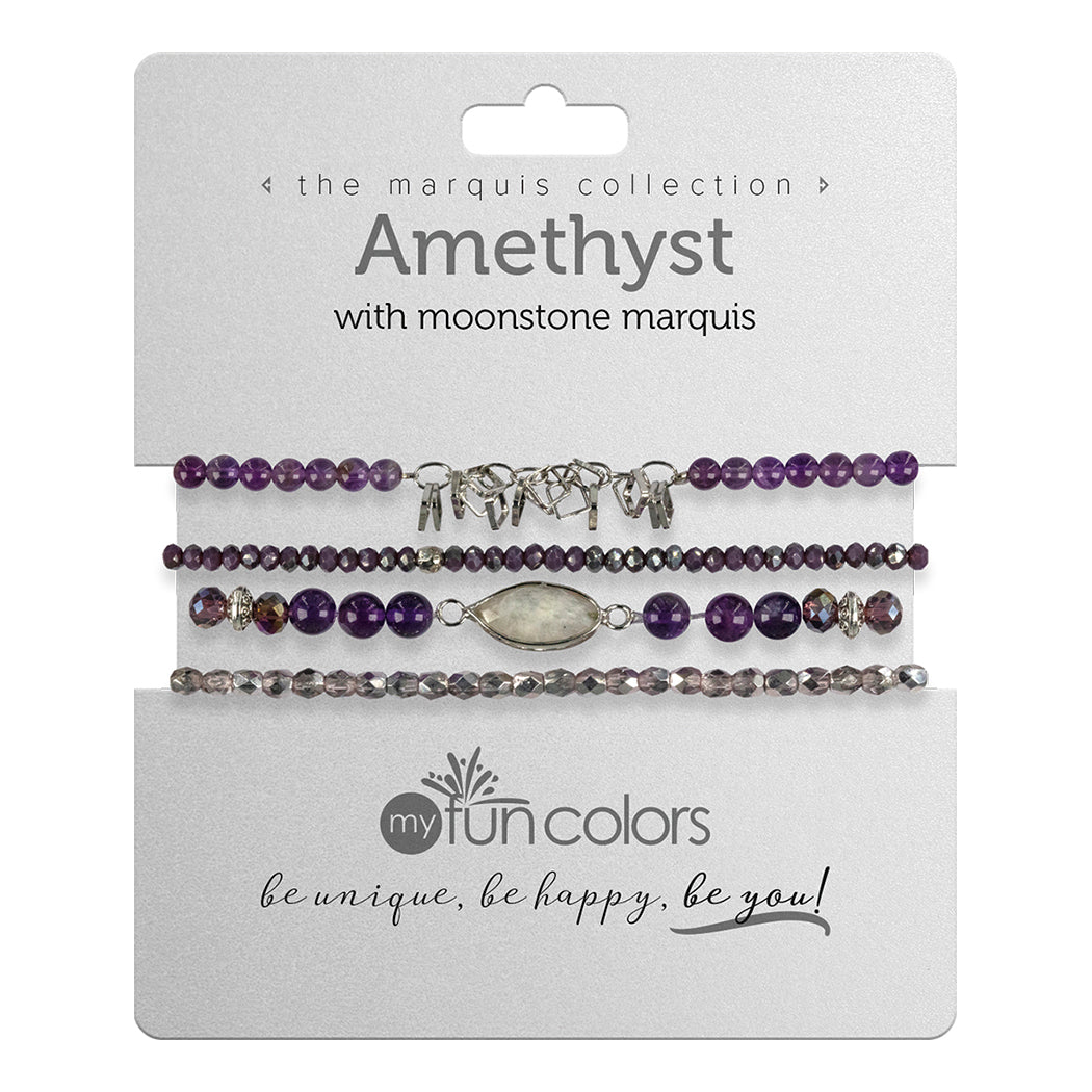 Amethyst with Moonstone Marquis