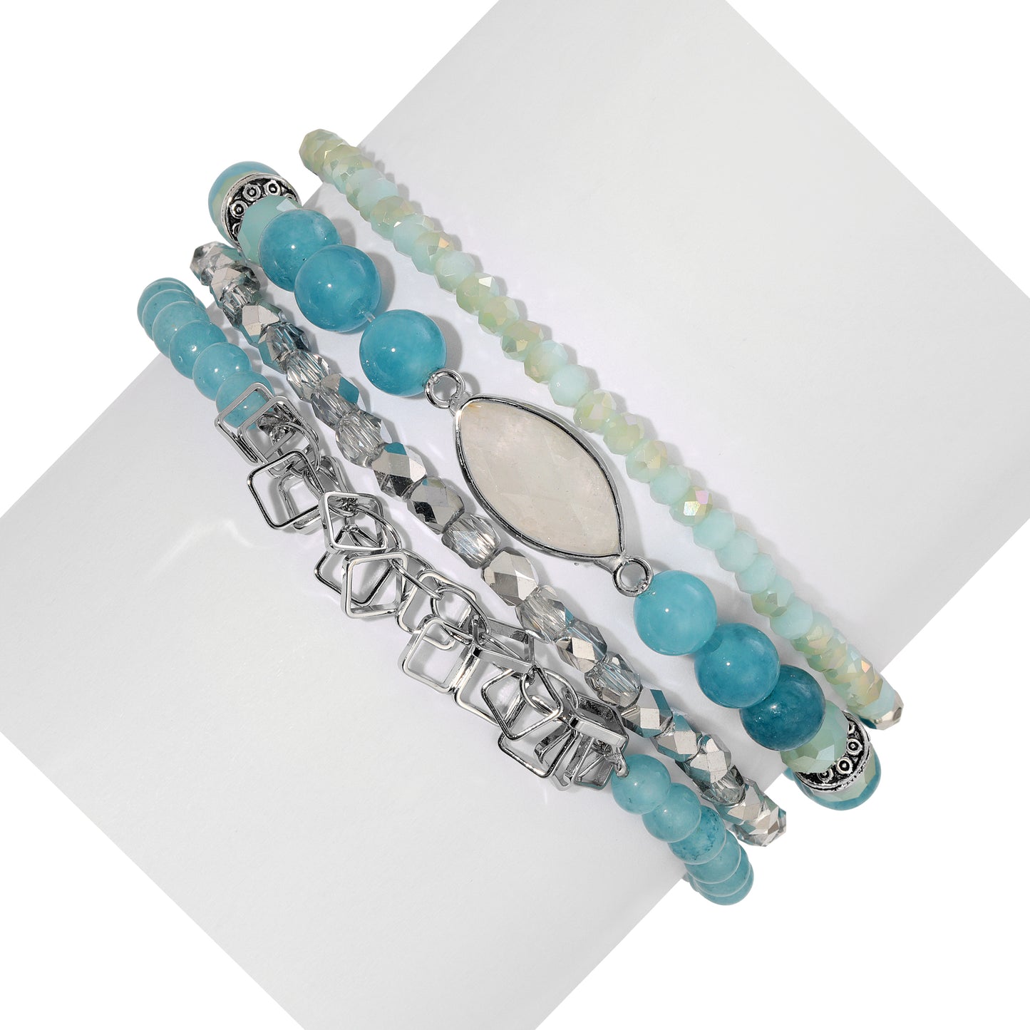 Angelite with Moonstone Marquis